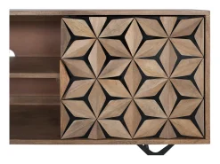 Mueble tv con 2 puertas y 2 estantes en madera de mango