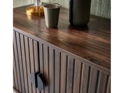 Mueble tv con efecto madera, 160cm madera oscura
