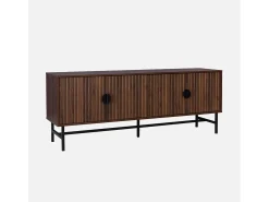 Mueble tv con efecto madera, 160cm madera oscura