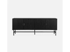 Mueble tv con efecto madera, 160cm negro