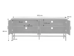 Mueble tv con efecto madera, 160cm negro