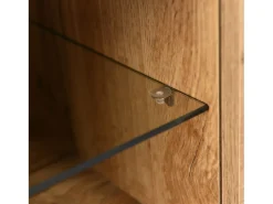 Mueble TV con LED 175cm - 3 puertas + 2 estantes - estilo industrial - Natural