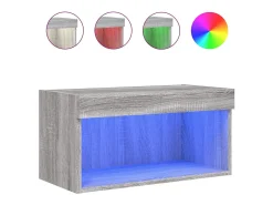 Mueble TV con luces LED gris Sonoma 60x30x30 cm YOE56712