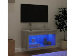 Mueble TV con luces LED gris Sonoma 60x30x30 cm YOE56712