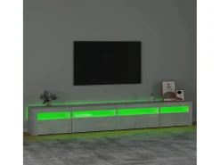 Mueble TV con luces LED gris hormigón 270x35x40 cm YOE49012
