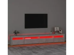 Mueble TV con luces LED gris hormigón 270x35x40 cm YOE49012