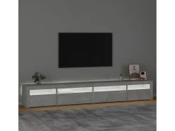 Mueble TV con luces LED gris hormigón 270x35x40 cm YOE49012