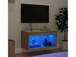 Mueble TV con luces LED roble Sonoma 60x30x30 cm YOE68173