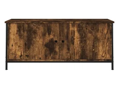 Mueble TV con puertas contrachapada roble ahumado 102x35x45 cm YOE45338