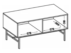 Mueble TV de 2 puertas con pies dorados - 121 cm - grafito negro - OKTIO