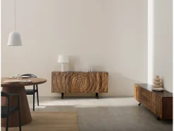Mueble TV de 2 puertas y 2 cajones de madera maciza de mango