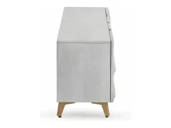 Mueble TV de 2 puertas y 2 cajones patinado blanco de madera de mango