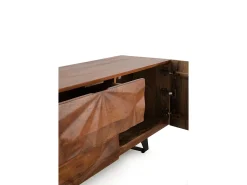 Mueble TV de 2 puertas y 2 cajones en madera maciza de mango
