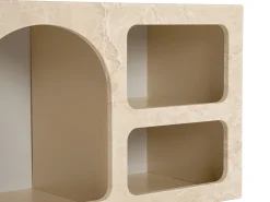 Mueble TV de diseño con 7 huecos - Efecto mármol beige - LUELA