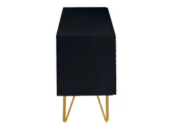 Mueble TV de diseño en negro y metal dorado 140 cm OZEN