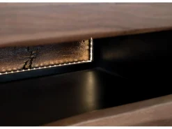 Mueble tv de madera de acacia natural y negra