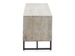 Mueble TV de madera de mango maciza en color blanco patinado