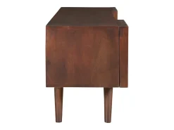 Mueble TV de madera maciza de mango oscuro con puertas correderas 140 cm ALBA