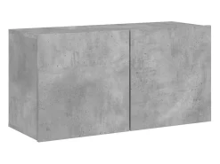 Mueble TV de pared gris hormigón 80x30x41 cm ES83914