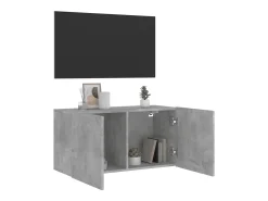 Mueble TV de pared gris hormigón 80x30x41 cm ES83914