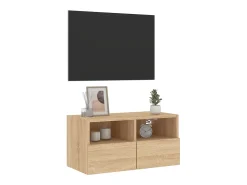 Mueble TV de pared madera ingeniería roble Sonoma 60x30x30cm ES69515