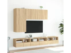 Mueble TV de pared madera ingeniería roble Sonoma 60x30x30cm ES69515