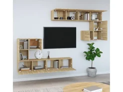 Mueble TV de pared madera contrachapada color roble sonoma ES93884