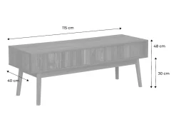 Mueble tv escandinavo efecto madera, 115cm madera oscura