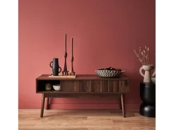 Mueble tv escandinavo efecto madera, 115cm madera oscura