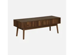 Mueble tv escandinavo efecto madera, 115cm madera oscura