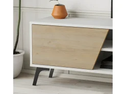 Mueble Tv Fiona 180 cm Blanco - Roble