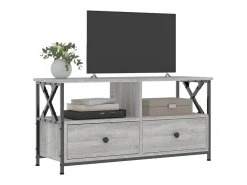 Mueble TV hierro y madera contrachapada gris Sonoma 90x33x45 cm