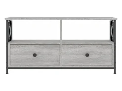 Mueble TV hierro y madera contrachapada gris Sonoma 90x33x45 cm