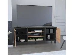 Mueble TV Kaia con Almacenamiento Multimedia , 57.98 cm X 148.92 cm X 38.98 cm , Negro