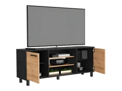 Mueble TV Kaia con Almacenamiento Multimedia , 57.98 cm X 148.92 cm X 38.98 cm , Negro