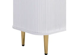 Mueble TV L 170 cm - 2 cajones y 2 puertas - tiradores y pies dorados - Blanco