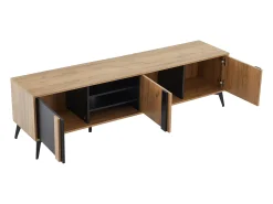 Mueble TV L 180 cm - con 3 puertas y 3 compartimentos - Marrón