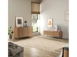 Mueble tv Lluvia 3 puertas color roble, 130 cm largo