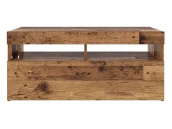 Mueble TV luces LED madera ingeniería envejecida 90x35x40 cm