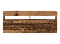 Mueble TV luces LED madera ingeniería envejecida 200x35x40 cm