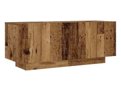 Mueble TV luces LED madera ingeniería envejecida 200x35x40 cm