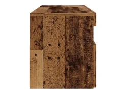 Mueble TV luces LED madera ingeniería envejecida 120x35x40 cm