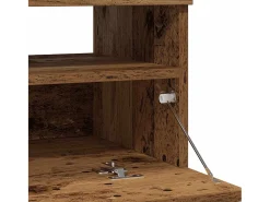 Mueble TV luces LED madera ingeniería envejecida 80x35x40 cm