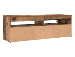 Mueble TV luces LED madera ingeniería envejecida 120x35x40 cm