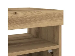 Mueble TV luces LED madera ingeniería roble artisan 80x35x40 cm