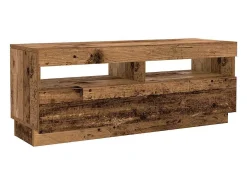 Mueble TV luces LED madera ingeniería envejecida 300x35x40 cm