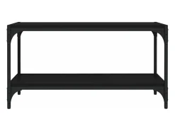 Mueble TV madera contrachapada y acero negro 80x33x41 cm YOE58009