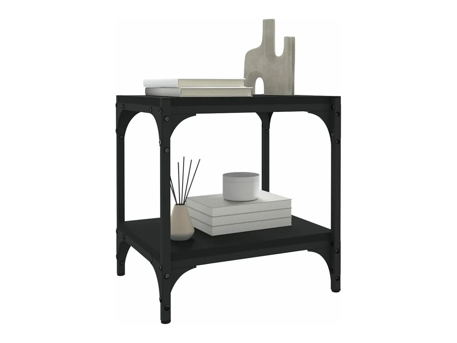 Mueble TV madera contrachapada y acero negro 40x33x41 cm YOE52861