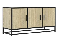 Mueble TV madera ingeniería y metal roble Sonoma 100x35x50 cm
