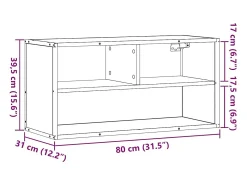 Mueble TV madera ingeniería y metal marrón roble 80x31x39,5 cm
